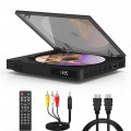 Super Mini DVD Player for TV with HDMI & AV Output, Portable DVD CD Player with Built-in Speaker , 1080P Upscaling, Includes HDMI/AV Cable, Remote Control, Support USB Input Playback